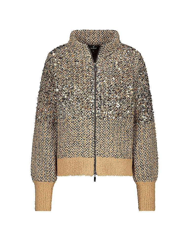 Monari Gilet en tricot camel 38