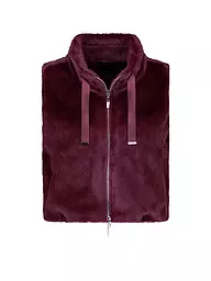 MONARI | Gilet aspect fourrure | Rouge foncé