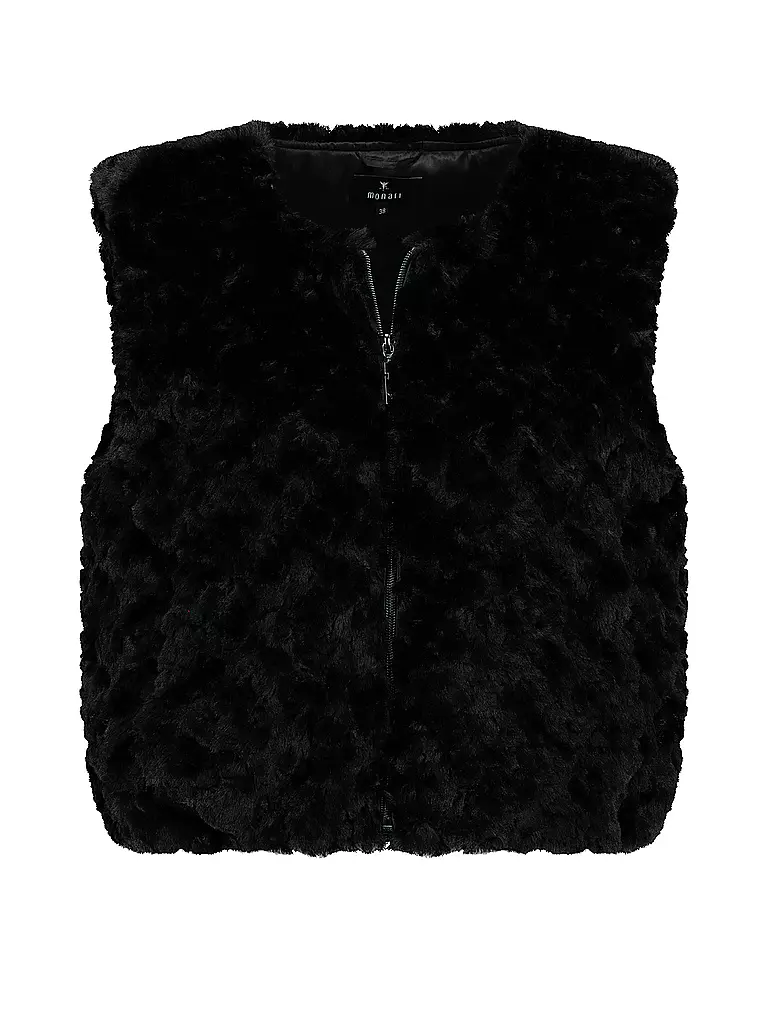 MONARI | Gilet aspect fourrure | schwarz