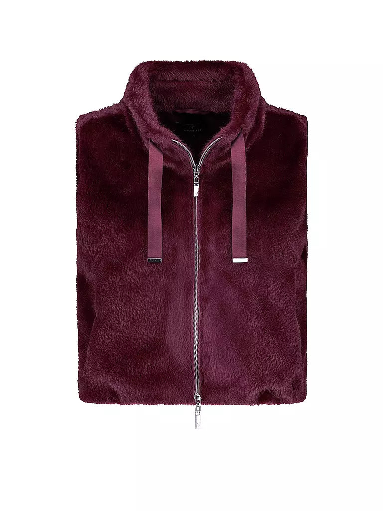 MONARI | Gilet aspect fourrure | dunkelrot