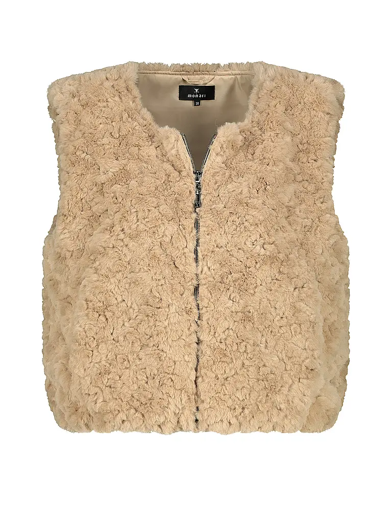MONARI | Gilet aspect fourrure | camel