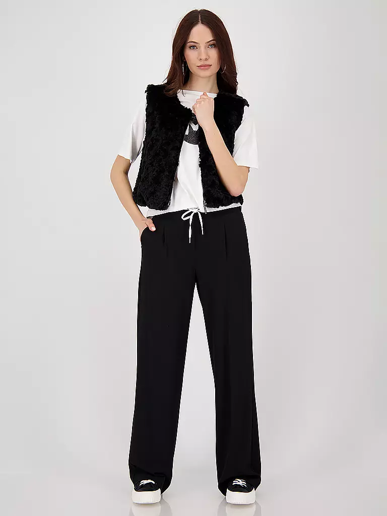 MONARI | Gilet aspect fourrure | schwarz