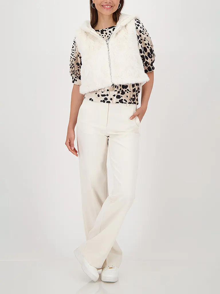 MONARI | Gilet aspect fourrure | creme