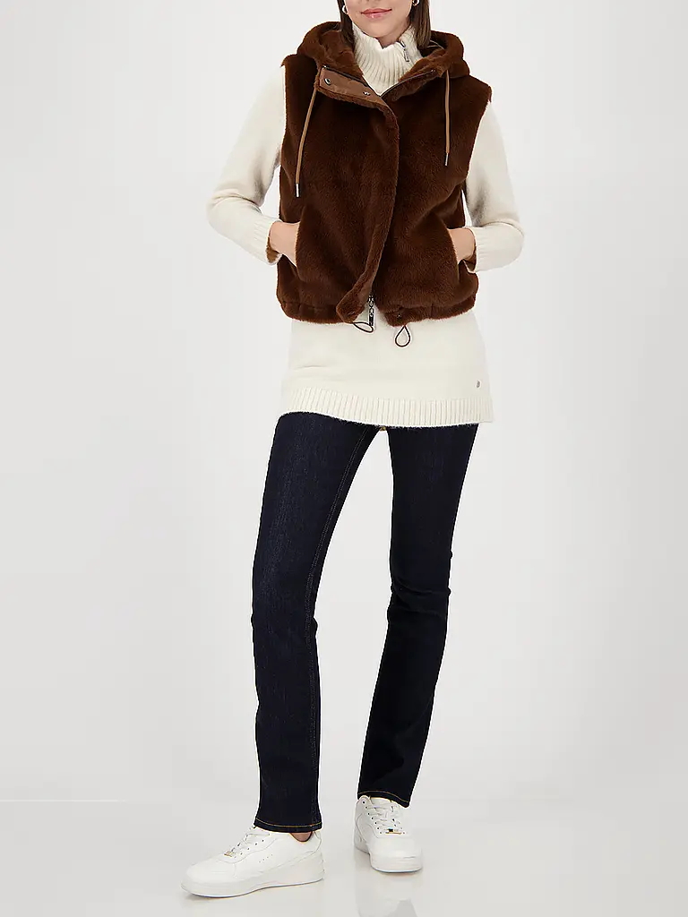 MONARI | Gilet aspect fourrure | braun