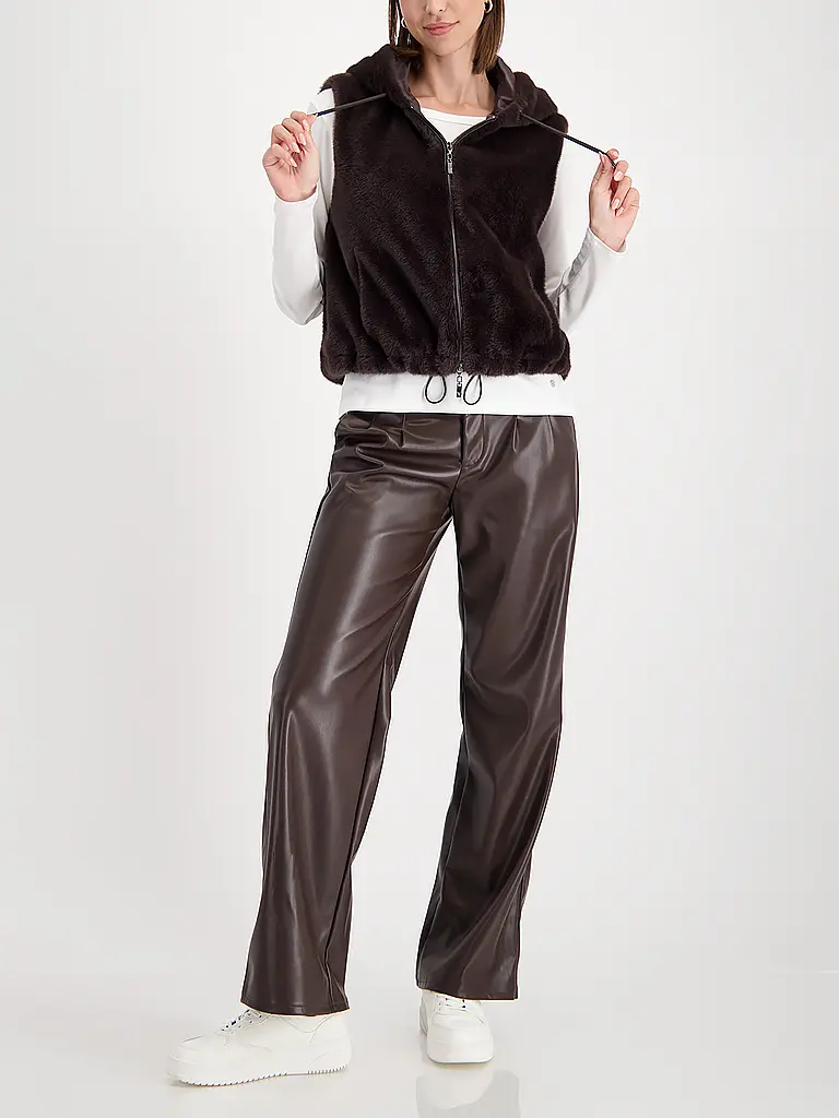 MONARI | Gilet aspect fourrure | Marron