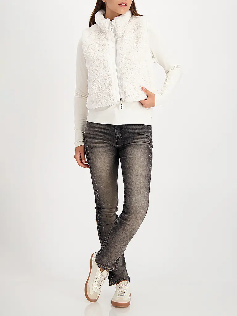 MONARI | Gilet aspect fourrure | creme