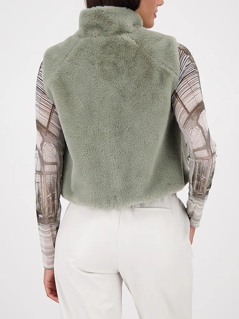 MONARI | Gilet aspect fourrure | Olive