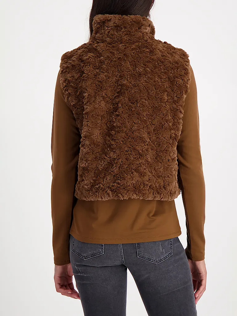 MONARI | Gilet aspect fourrure | braun