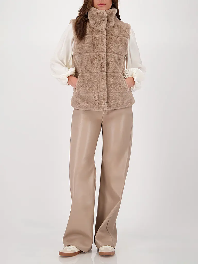 MONARI | Gilet en fausse fourrure | camel