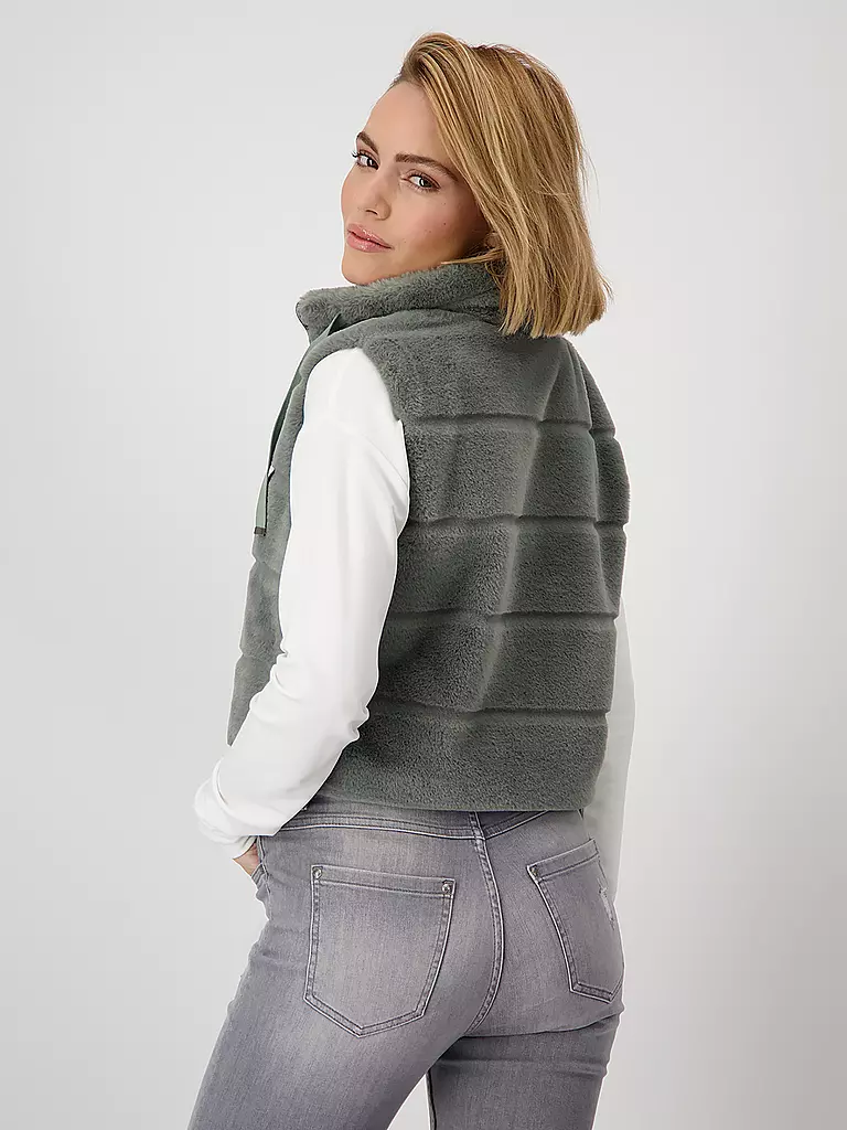 MONARI | Gilet en fausse fourrure | Gris