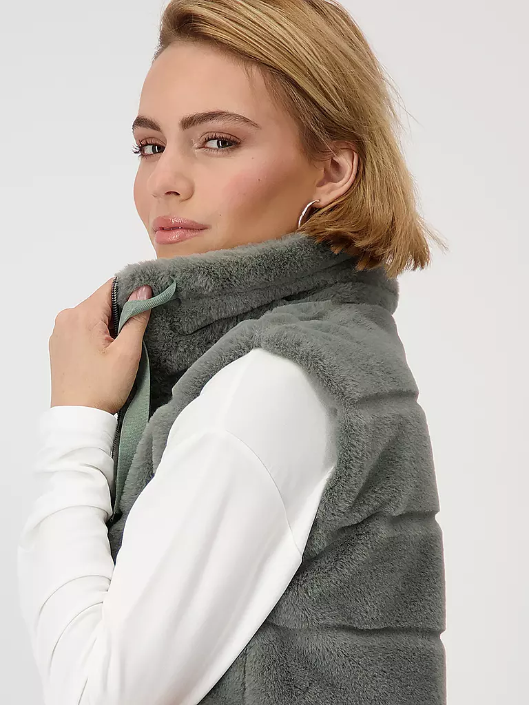 MONARI | Gilet en fausse fourrure | Gris