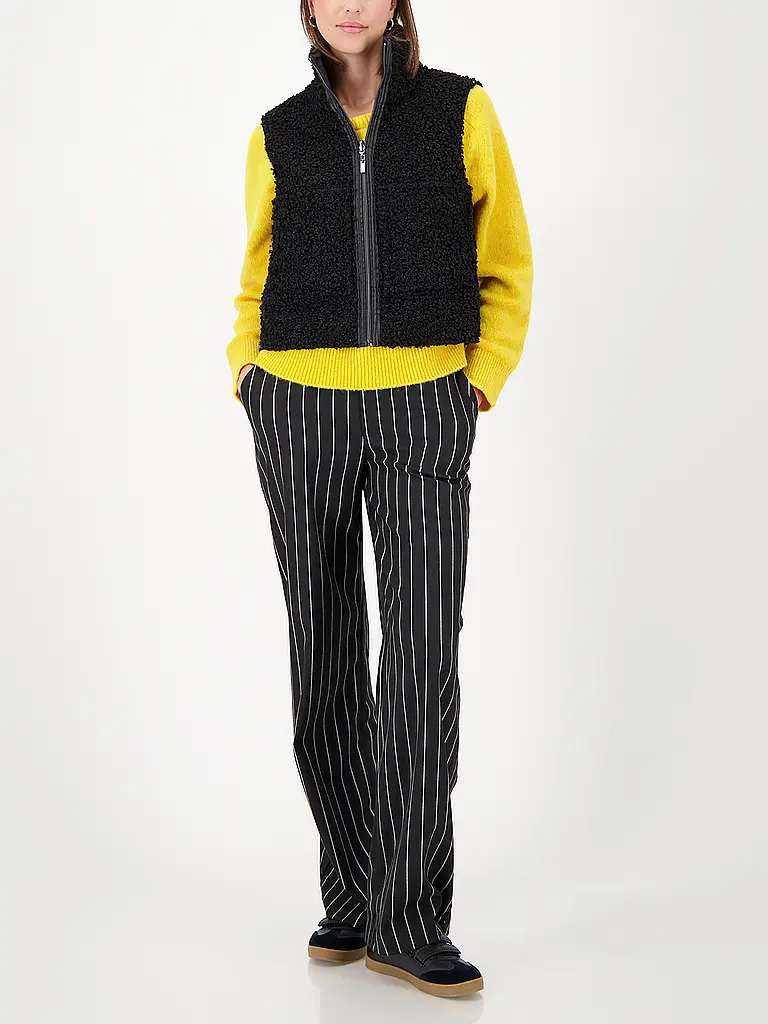 MONARI | Gilet réversible aspect fourrure | Noir