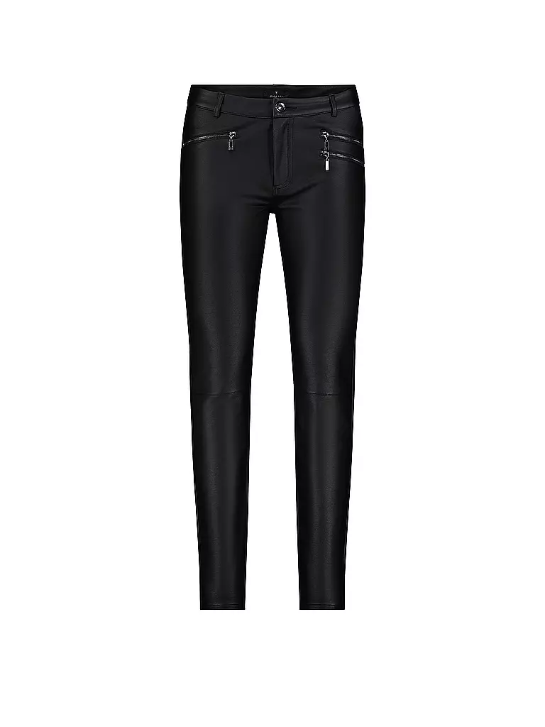 MONARI | Hose in Lederoptik  | Noir