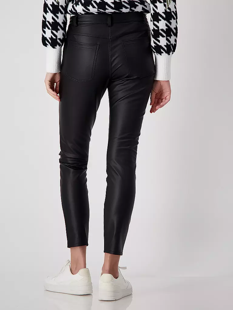 MONARI | Hose in Lederoptik  | Noir