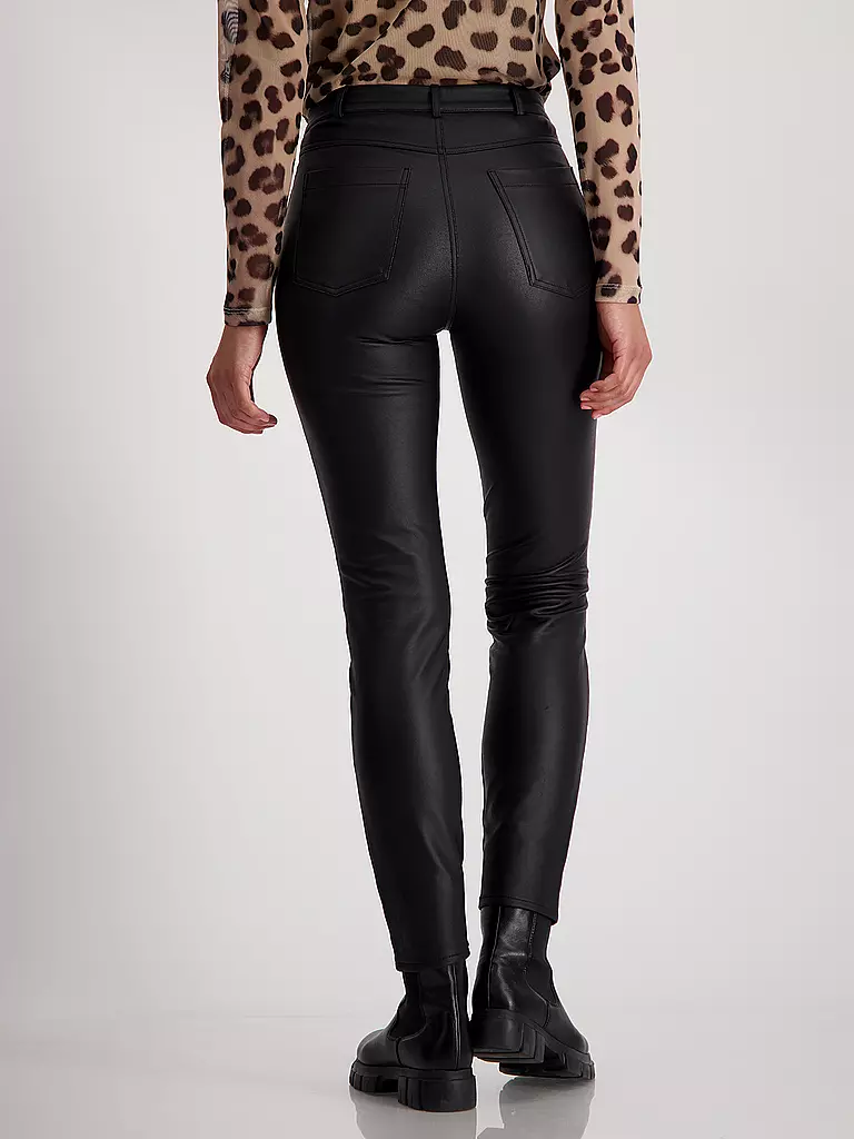 MONARI | Hose in Lederoptik  | Noir