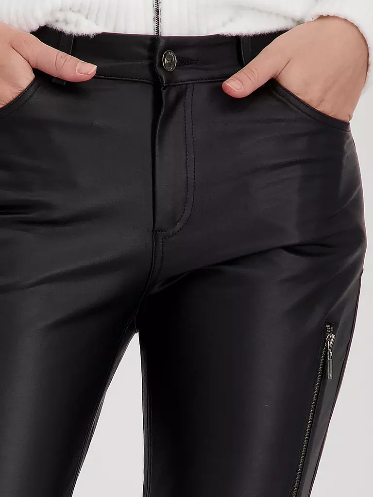 MONARI | Hose in Lederoptik  | Noir