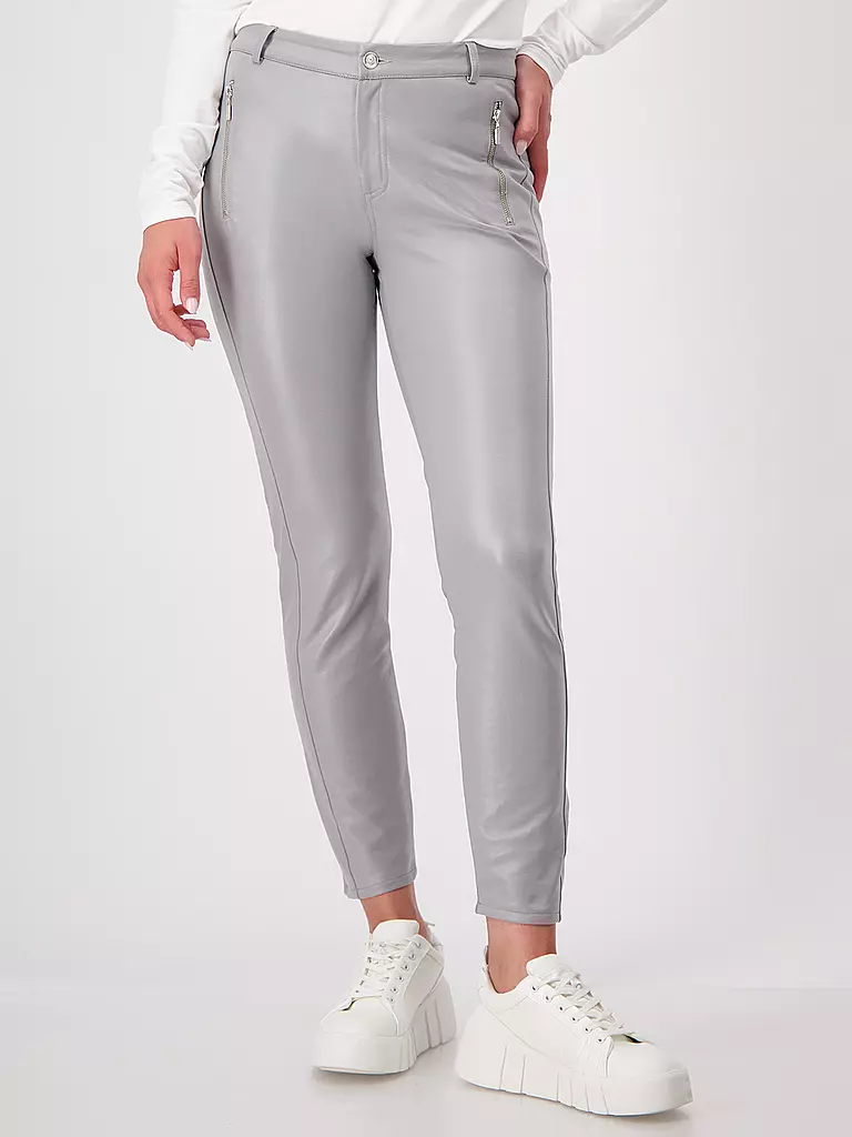 MONARI | Hose in Lederoptik 7/8 | Gris