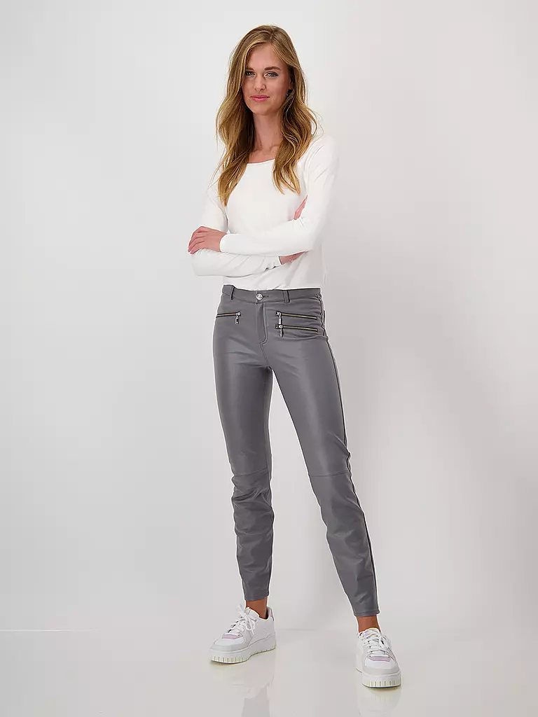 MONARI | Hose in Lederoptik | Gris