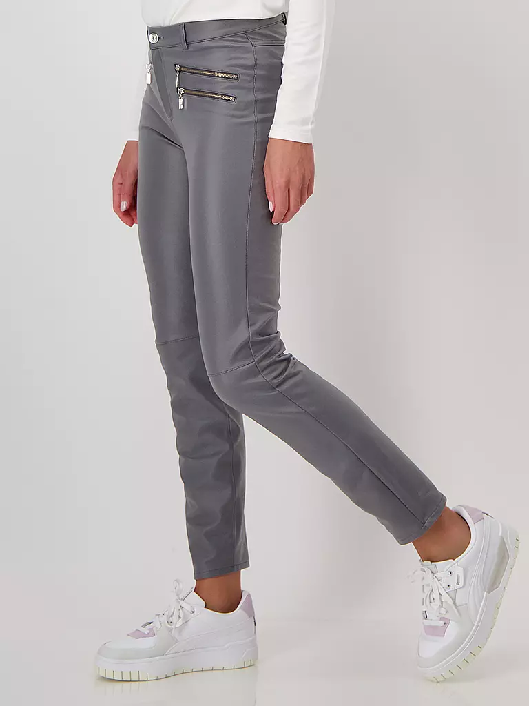 MONARI | Hose in Lederoptik | Gris