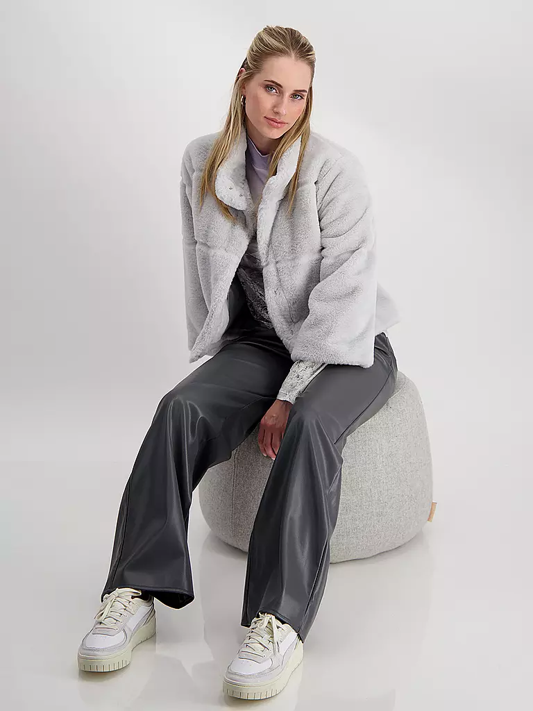 MONARI | Jacke in Felloptik  | Gris clair