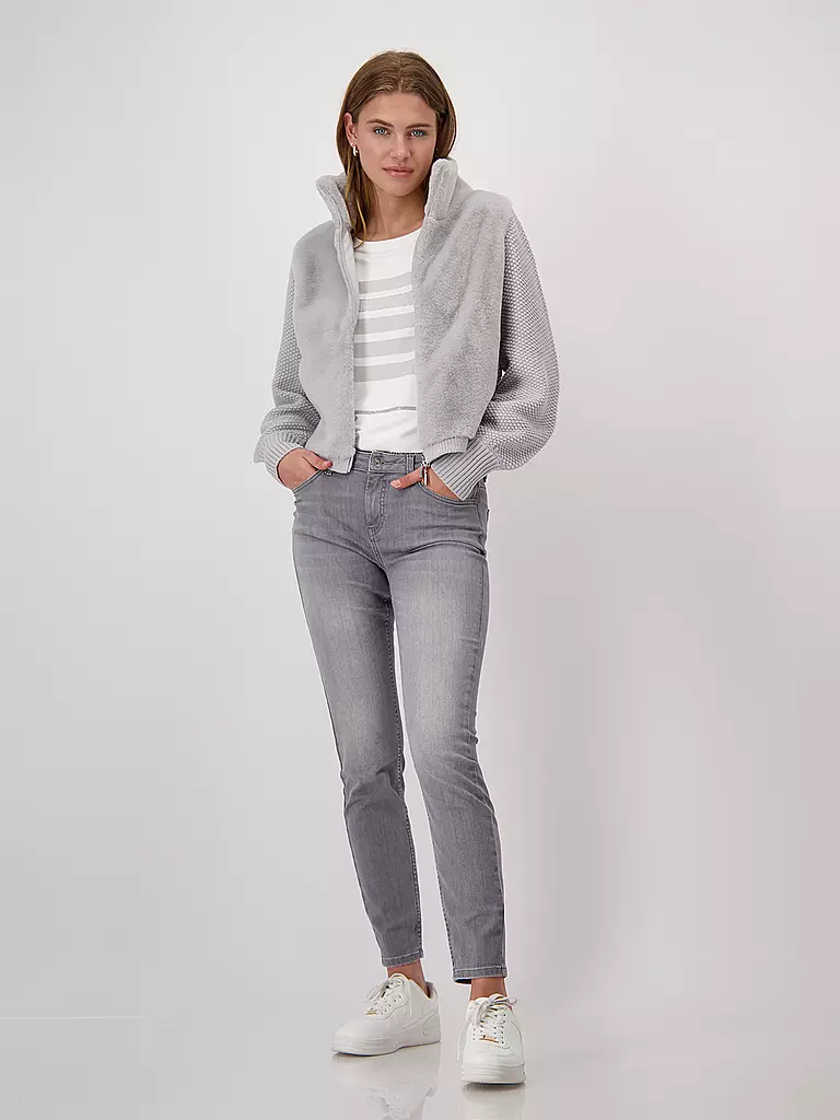 MONARI | Jacke in Felloptik  | Gris clair