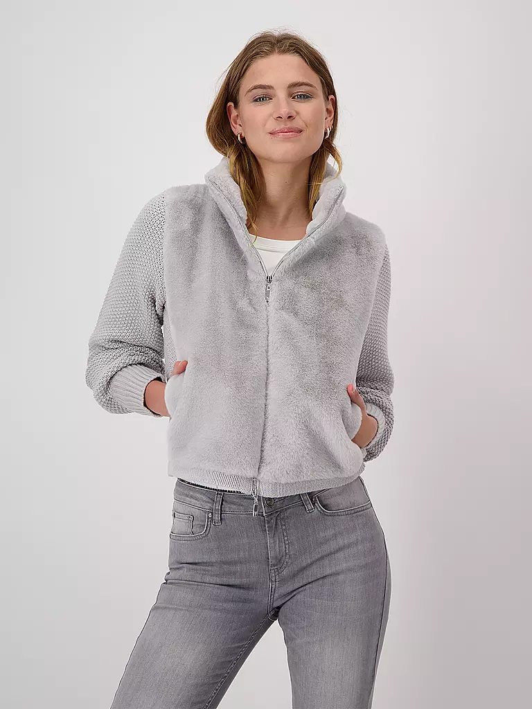 MONARI | Jacke in Felloptik  | Gris clair