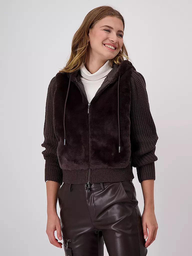 MONARI | Jacke in Felloptik  | Marron