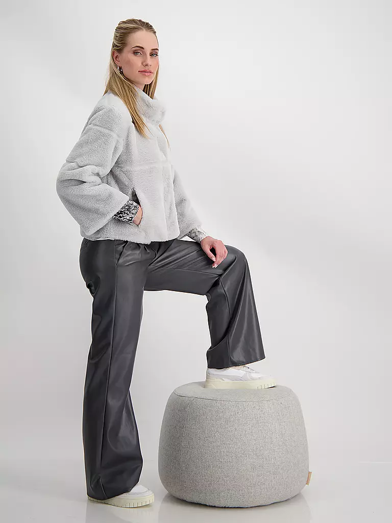 MONARI | Jacke in Felloptik  | Gris clair