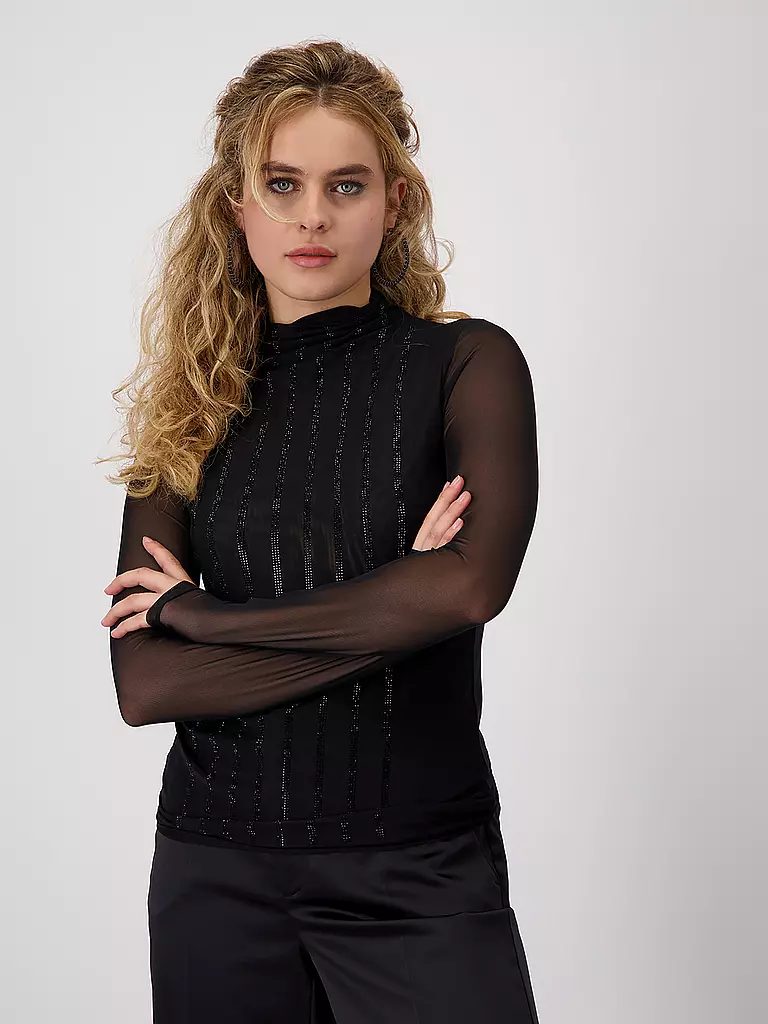 MONARI | Langarmshirt | Noir