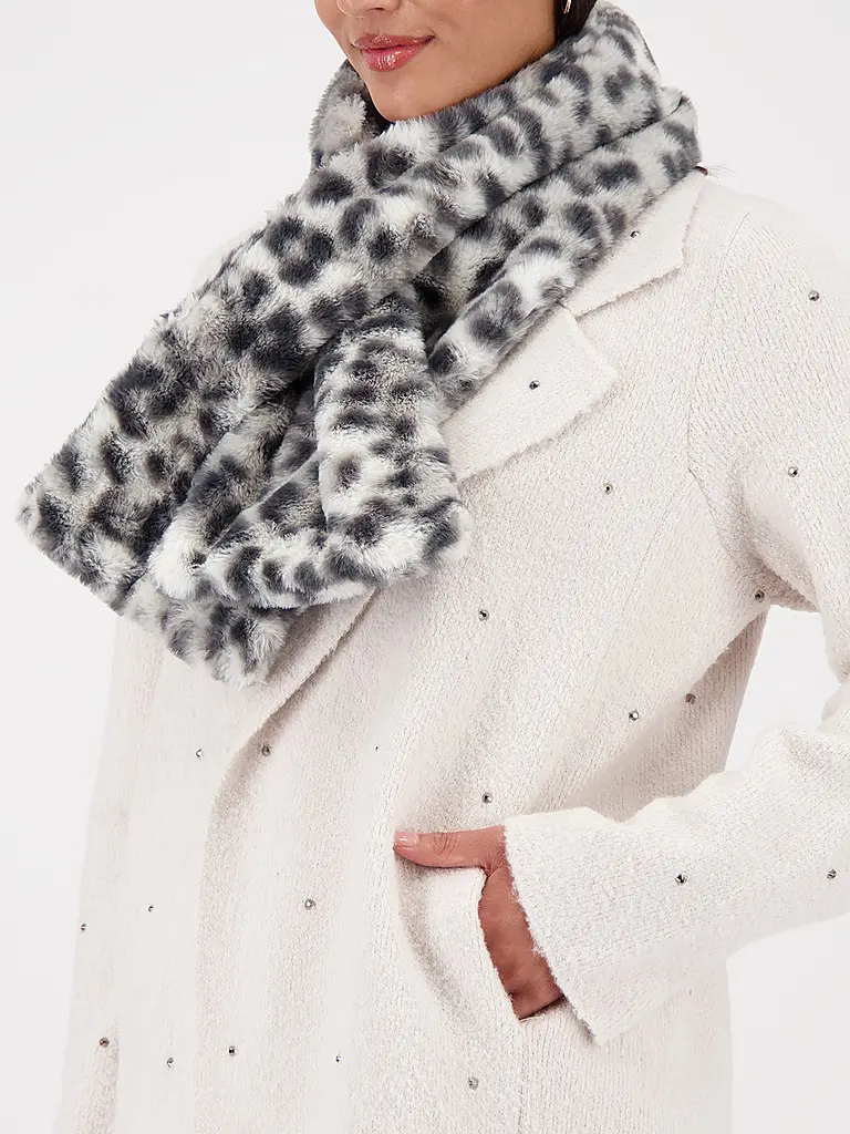 MONARI | Nom du produit : Écharpe aspect fourrure | Gris clair