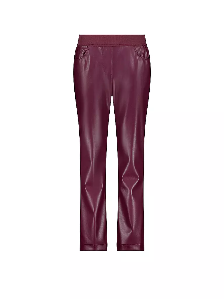MONARI | Pantalon aspect cuir | dunkelrot