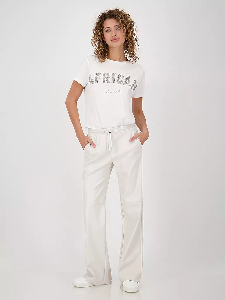 MONARI | Pantalon aspect cuir | creme