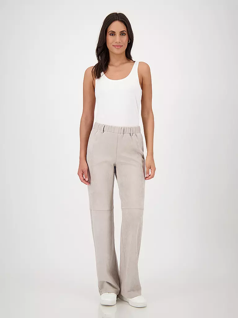 MONARI | Pantalon aspect cuir | Beige