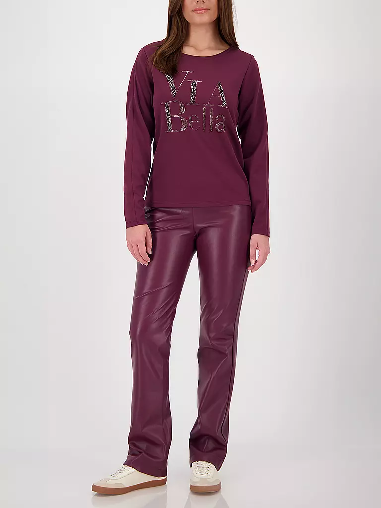 MONARI | Pantalon aspect cuir | dunkelrot