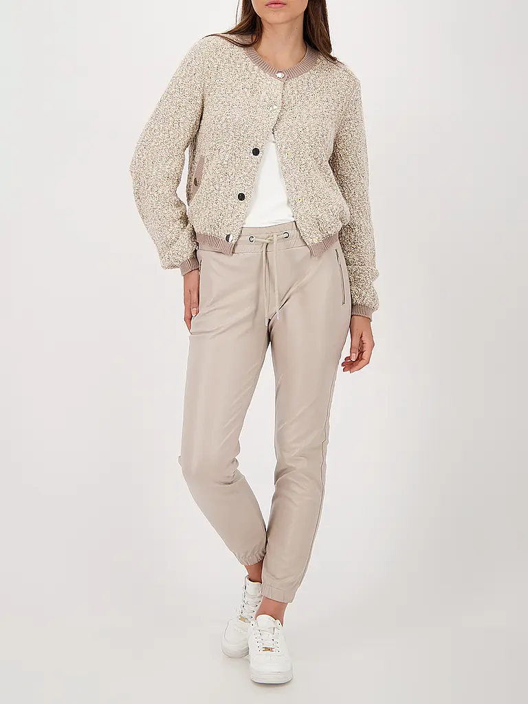 MONARI | Pantalon aspect cuir | Beige