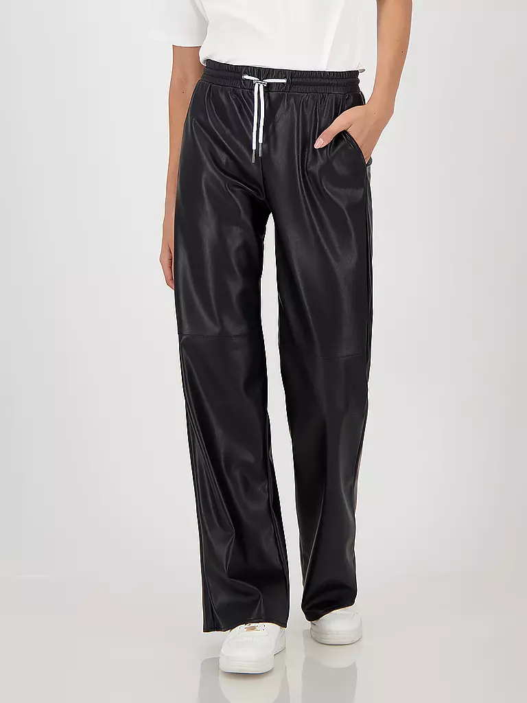 MONARI | Pantalon aspect cuir | schwarz