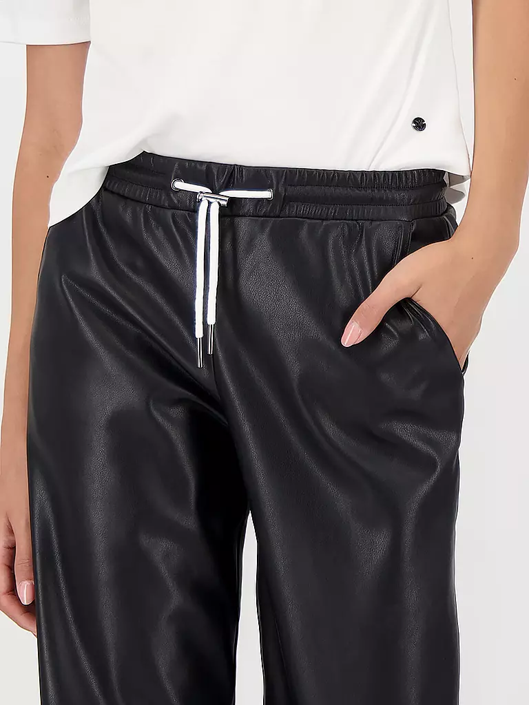 MONARI | Pantalon aspect cuir | schwarz