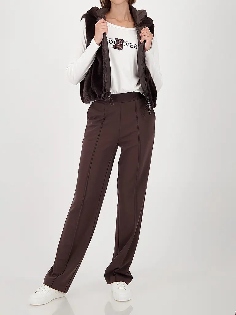 MONARI | Pantalon coupe évasée | Marron