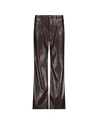 MONARI | Pantalon large aspect cuir | Marron