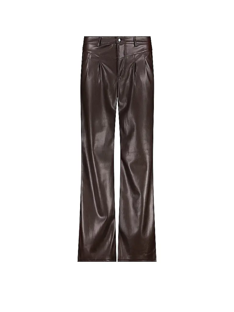 MONARI | Pantalon large aspect cuir | Marron