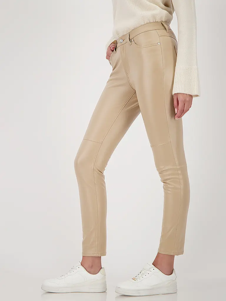 MONARI | Pantalon slim en similicuir | Camel