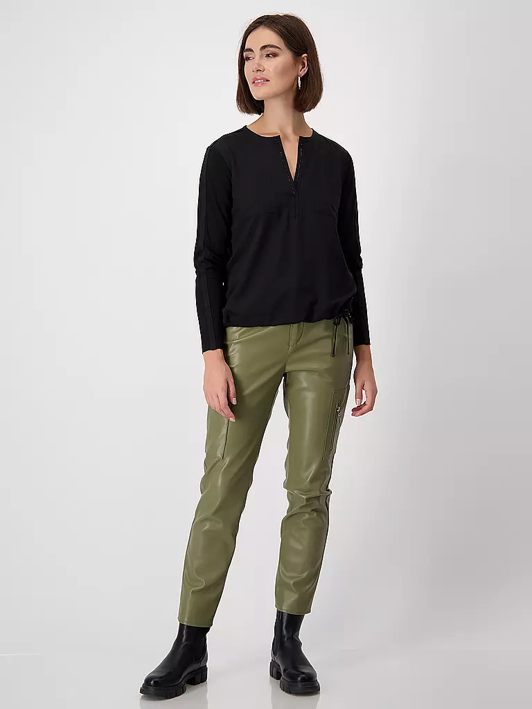 MONARI | T-shirt blouse | Noir