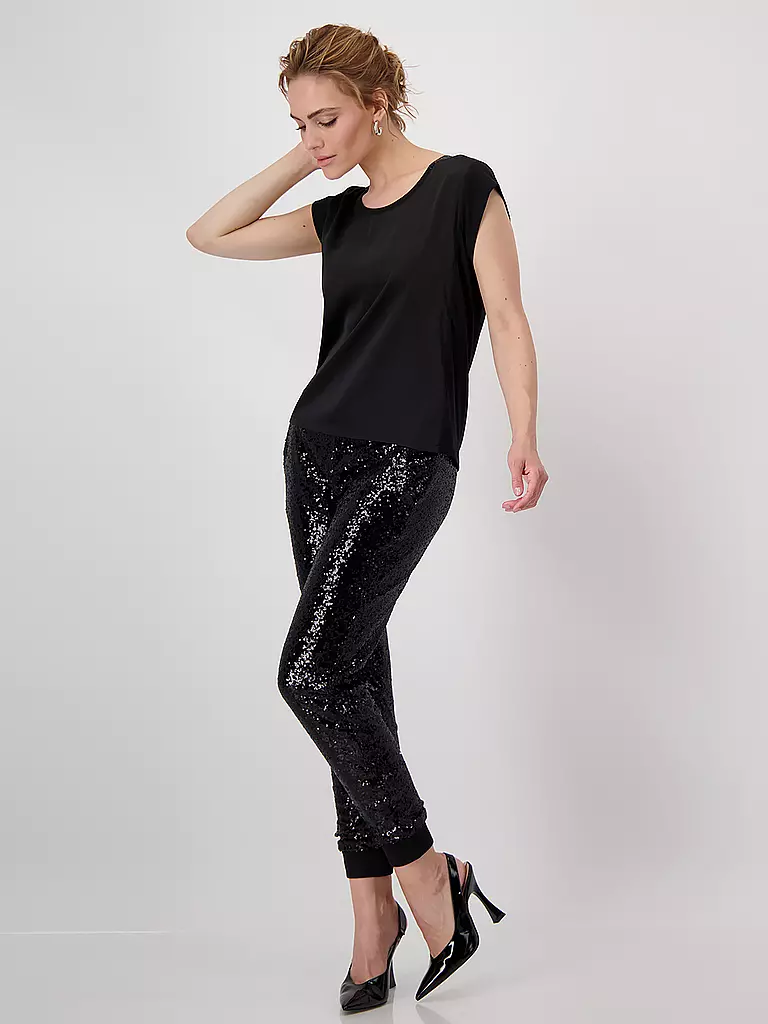 MONARI | T-shirt blouse | Noir