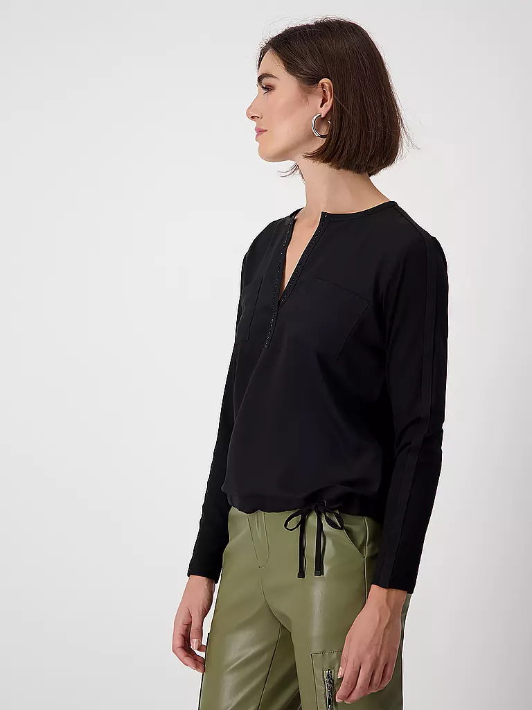 MONARI | T-shirt blouse | Noir