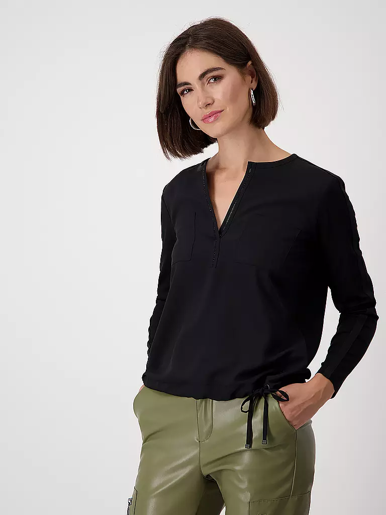 MONARI | T-shirt blouse | Noir