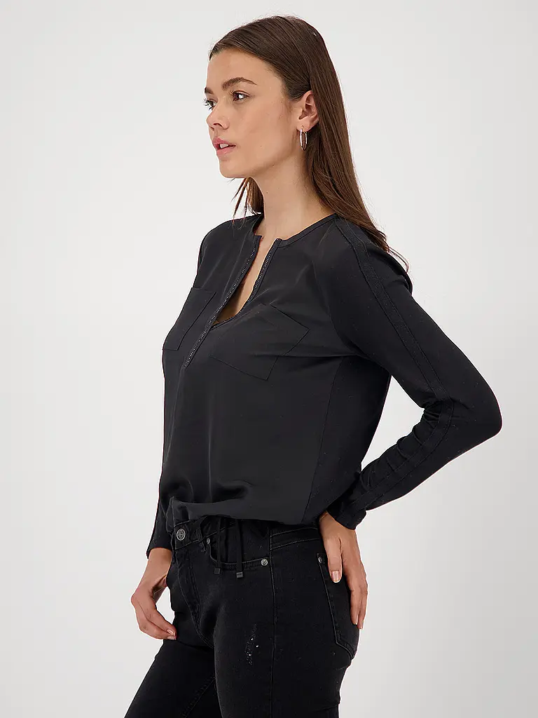 MONARI | T-shirt blouse | Noir