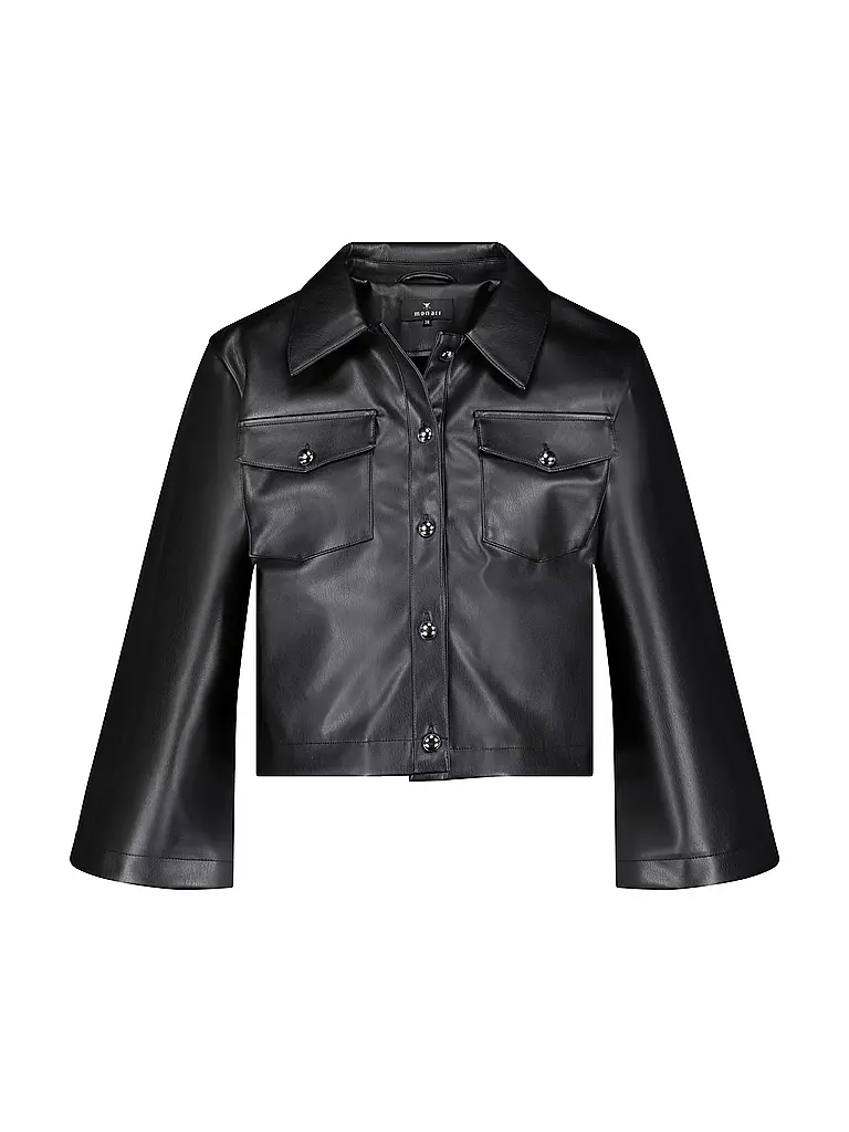 MONARI | Veste aspect cuir | schwarz