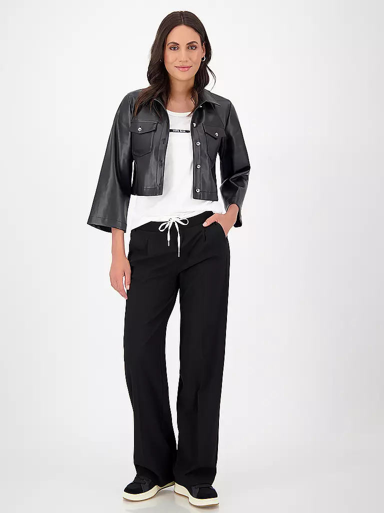 MONARI | Veste aspect cuir | schwarz