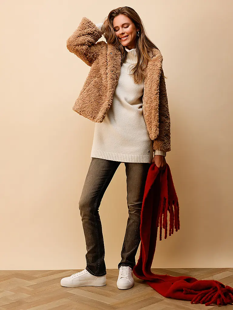 MONARI | Veste aspect fourrure | hellbraun