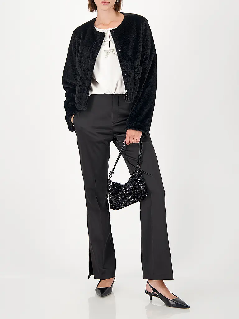 MONARI | Veste en fausse fourrure | Noir